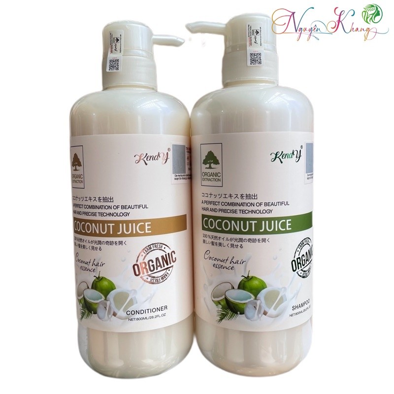 Dầu gội xả dừa tươi cao cấp Coconut Juice KENDY 800mlx2 [ CS ]
