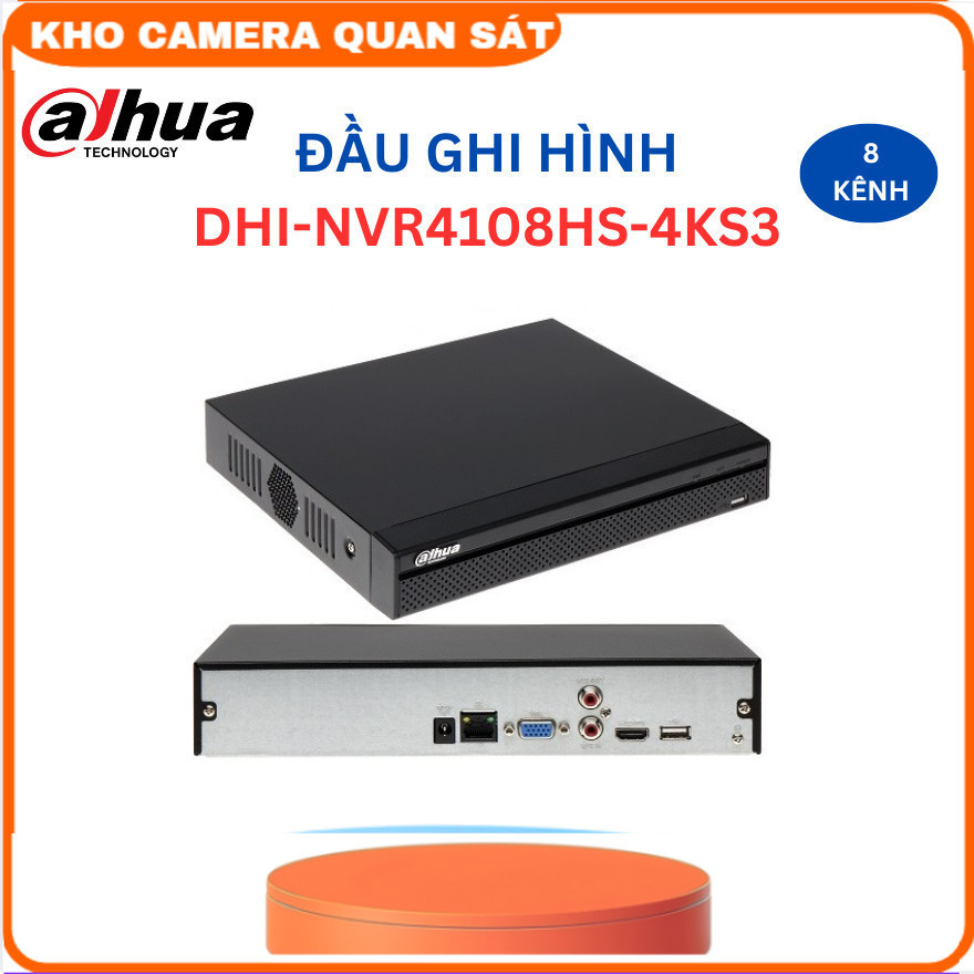 Đầu ghi hình IP 8 kênh DAHUA DHI-NVR4108HS-4KS3-Kho camera