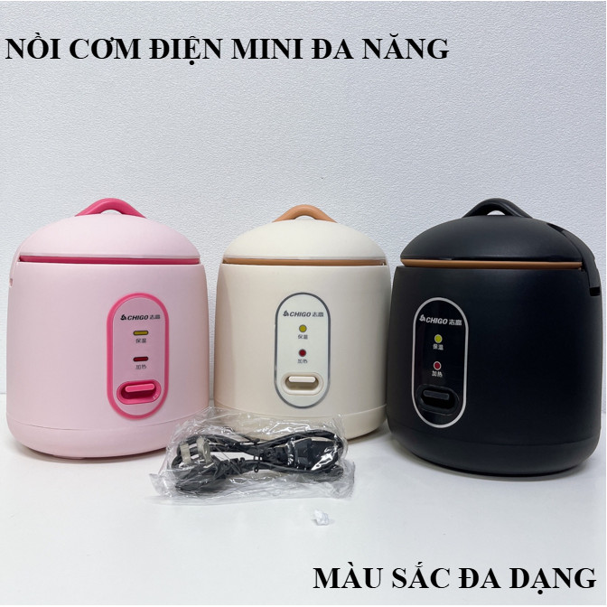 Nồi Cơm Điện Mini Chống Dính CHIGO, Nấu Hầm Súp Cháo 
Đa Năng, Dung Tích 1,2L