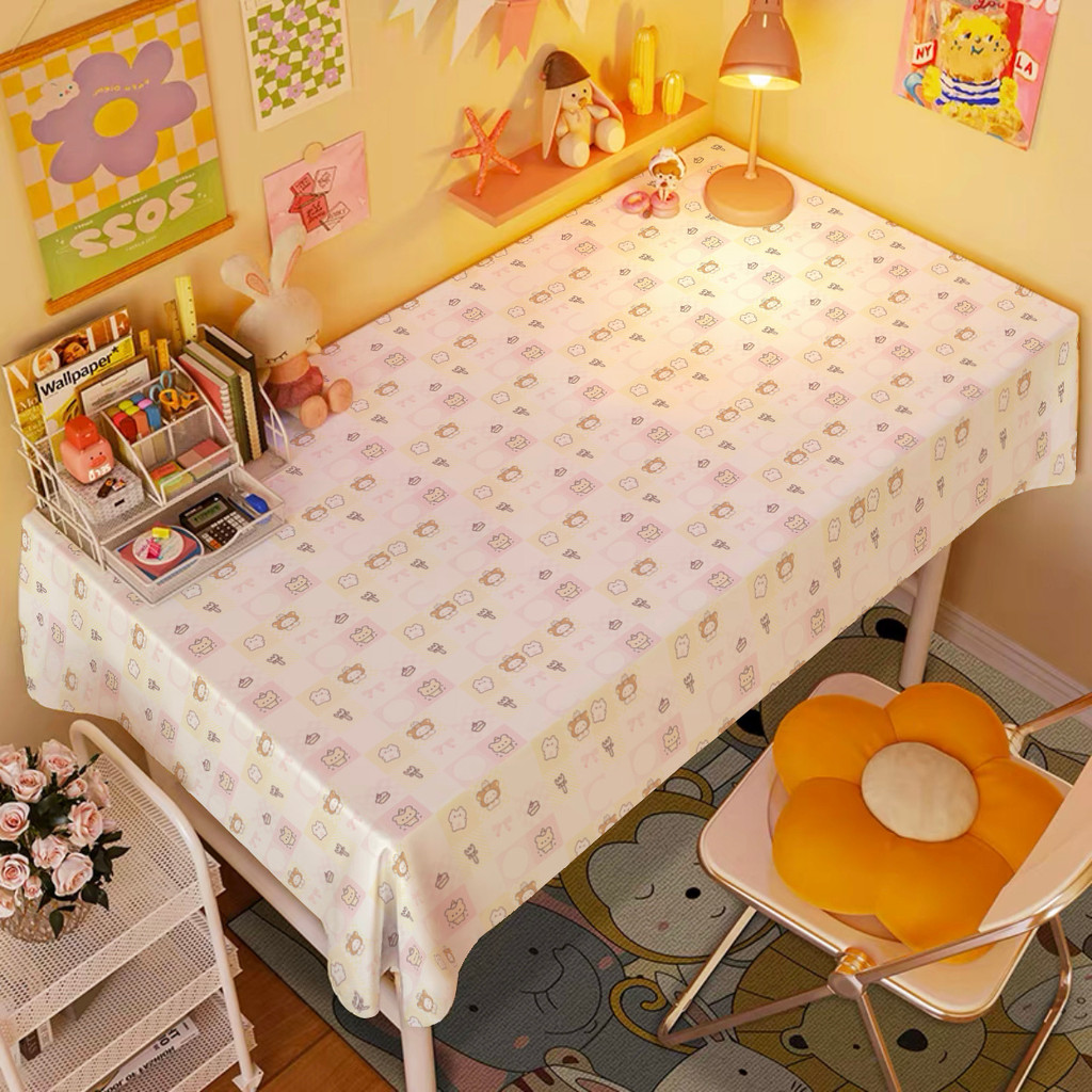 Hoạt Hình Dễ Thương Rilakkuma Khăn Trải Bàn Chống Bụi Vải Trang Trí Phòng Ngủ Hoạt Hình Bàn Thảm Ký Túc Xá Phòng Ngủ Bàn Vải