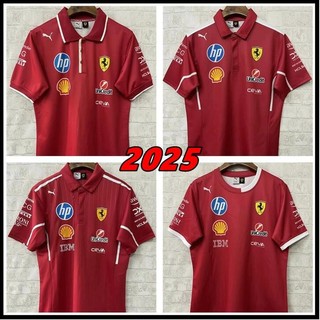 Bộ đồ đua xe và áo polo nam màu đỏ Ferrari thiết kế ngắn tay 