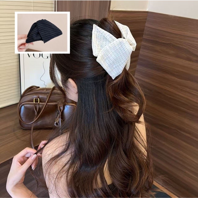 Mới Đơn Giản Chấm Bi Lấy Kẹp Nơ Tóc Kẹp Cá Mập Kẹp Tóc