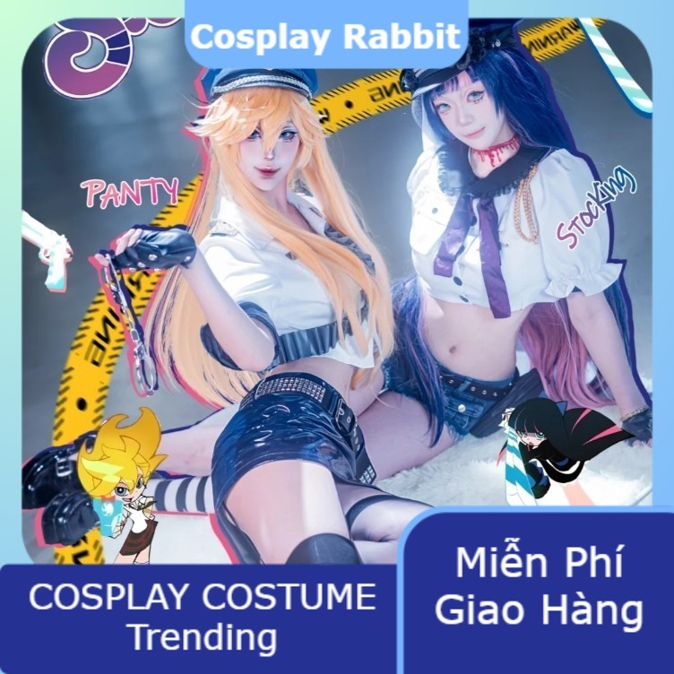 Panty & Stocking Cosplay – Trang Phục Anime PSG Váy Sexy Cá Tính Full Set Nữ