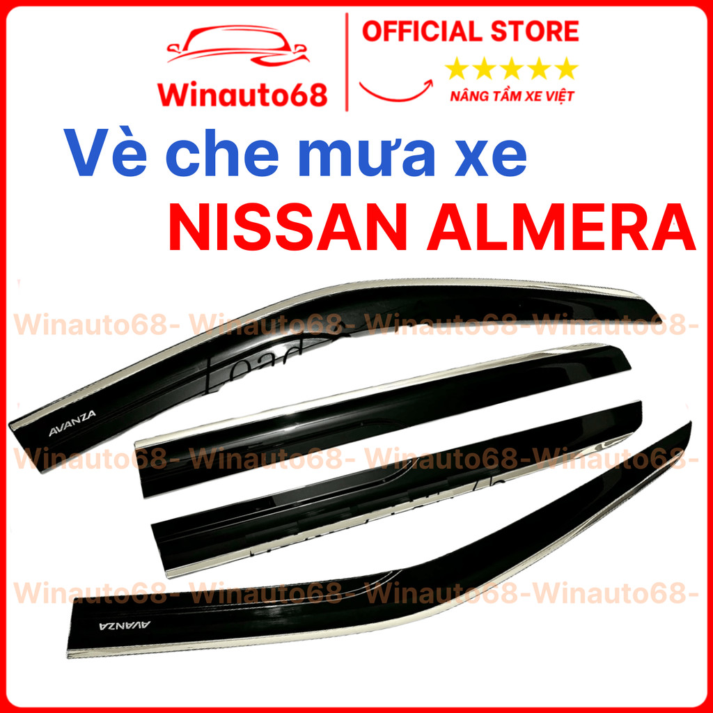 Vè che mưa xe NISSAN ALMERA 2021- 2024, 2025 CHỈ INOX cao cấp nhất