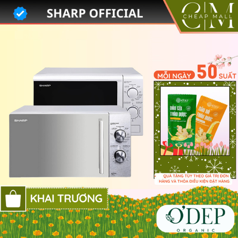 Lò vi sóng có nướng Sharp 20 lít 800W nướng 1000W, Chính hãng rã đông làm chín nhanh R-G222VN-S - CH