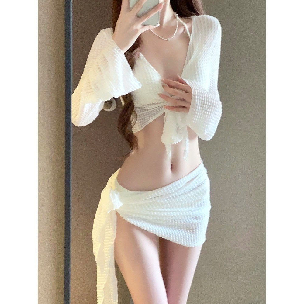 RICH-THEY Bộ Bikini Gợi Cảm Phong Cách Hàn Set Bikini 4 Mảnh Thời Trang Đi Biển Áo Bơi Nữ | BigBuy360 - bigbuy360.vn