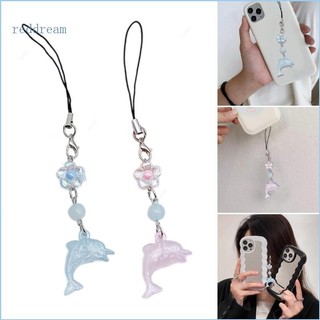 Redd Dễ Thương Đại Dương Theo Chủ Đề Móc Khóa Mặt Dây Chuyền Cá Heo Điện Thoại Mặt Dây Chuyền Đính Hạt Phụ Kiện Đáng Yêu Thích Hợp Cho Sách Điện Thoại B