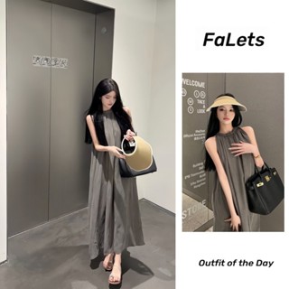 Váy yếm Váy 2 dây  trễ vai maxi đi biển Đầm hai dây dài bigsize nữ Mùa Hè Design Sense Phiên bản Hàn Quốc Váy dáng rộng