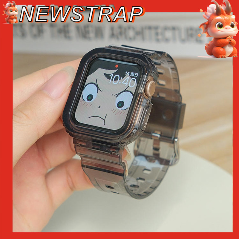 Dây đeo trong suốt cho apple Watch 9 8 7 45mm 44mm 41mm Dây đeo silicon dành cho apple Watch Series 