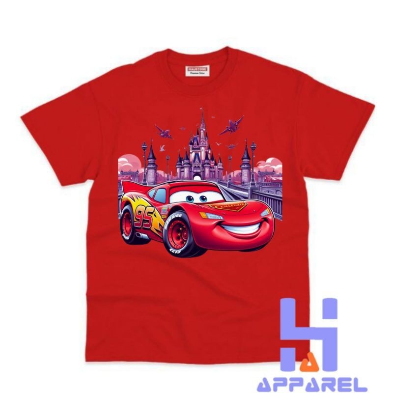 Áo thun trẻ em💖Áo phông mát mịn In Hình Cars LIGHTNING MCQUEEN, Chất thun Cotton poly mềm min mát - 