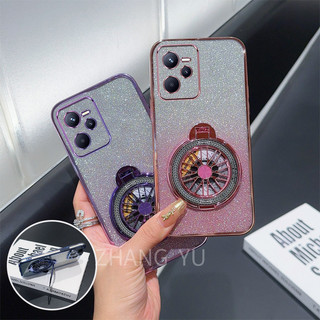 Ốp lưng Realme C35 NAREO 50A PRIME mạ điện 3D giá đỡ bàn xoay ốp mềm