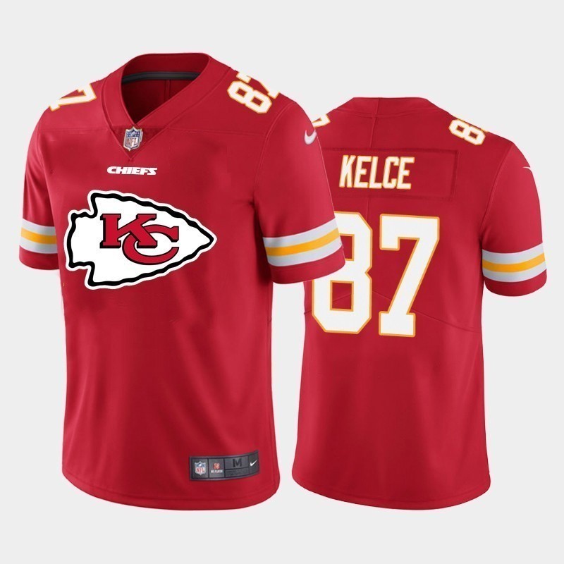 Kansas City Chiefs Đội Thời Trang Nam Logo Áo NFL # 15 Mahomes # 87 Áo bóng đá Kelce