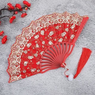 Quạt gấp cổ điển Quạt hoa hồng Quạt cổ điển Quạt sườn xám Quạt Hán phục Quạt gấp Quạt khiêu vũ Quạt nữ Quạt lưới Quạt Đỏ