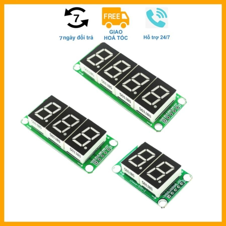 Mạch hiển thị LED 7 thanh 0.56 inch 74HC595 Anot chung, LED 7 đoạn 2 số/3 số/4 số