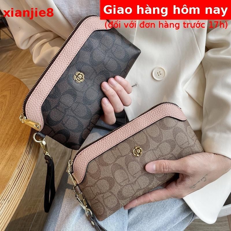 2024 Retro Túi Ly Hợp Nữ Túi Nhỏ Thời Trang Đeo Vai Túi Phong Cách Mới Hợp Thời Trang Ví Dài Túi Điện Thoại Di Động