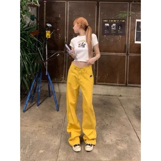 Quần jean nữ Kaisike, quần ống rộng phong cách đường phố giản dị, quần dài dáng rộng và thiết kế đơn giản phong cách đường phố hot girl