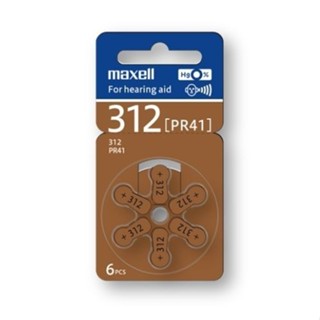 Pin Máy Trợ Thính Maxell PR41-312 Chính Hãng - Vỉ 6 Viên