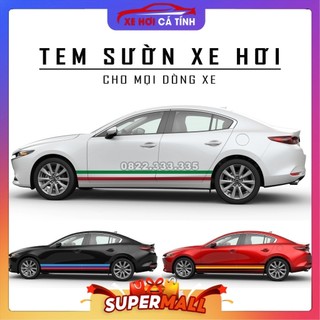 3 mét decal tem sườn xe ô tô chọn mẫu mẫu cờ đức, pháp, italy, performance, decal dán sườn xe ô tô đẹp nhất
