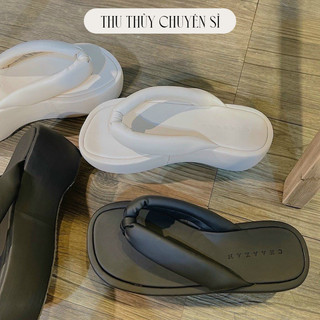 Dép quai kẹp da phồng đế bánh mì hàng quảng châu
