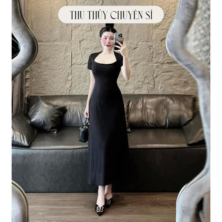 Váy body dài cổ vuông thiết kế ôm eo