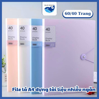 File lá A4 đựng tài liệu nhiều ngăn, Tệp đựng tài liệu 40 lá 60 lá chất liệu PP cao cấp - bìa đựng giấy A4