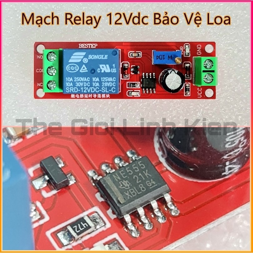 Mạch relay tạo trễ NE555 5V - 12V BESTEP chất lượng tốt dùng bảo vệ loa, đóng ngắt bật tắt thiết bị 