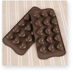 Khay silicon làm thạch chocolate hình trái tim cakeshop hcm