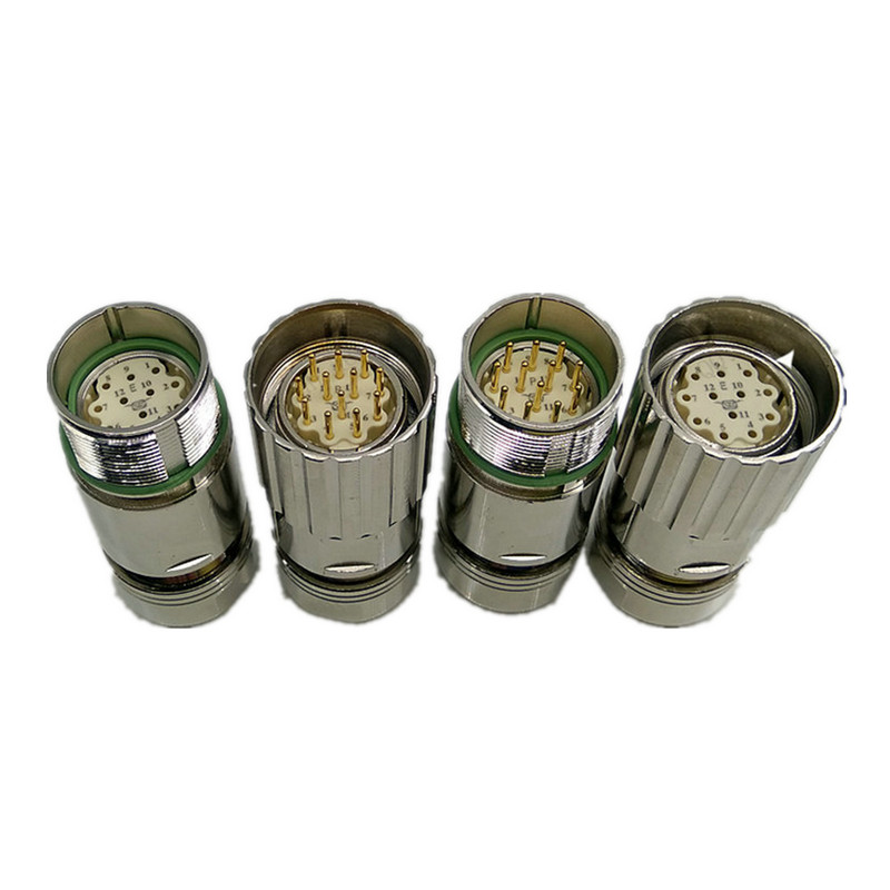 M23 M623 12 Pin Lõi Cắm Servo Motor Encoder Kết Nối Encoder Đầu Nối Cút Thẳng