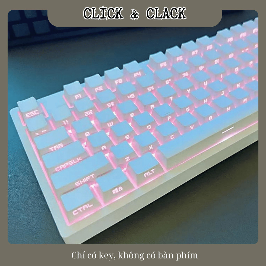Keycap xuyên led mạch xuôi sideprint - OEM Profile ABS doubleshot - 131 Phím hỗ trợ nhiều layout | BigBuy360 - bigbuy360.vn