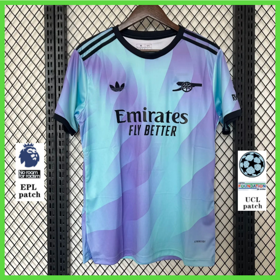 Aaa + S-XXXXL Arsenal Fan Edition 24-25 Phiên bản thứ ba Áo thun thể thao bóng đá cổ điển tay ngắn Áo thun bóng đá chất lượng cao