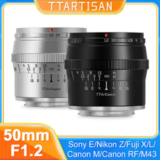 Ttartisan 50mm F1.2 APS-C Khẩu độ lớn Hướng dẫn sử dụng Ống kính máy ảnh lấy nét cố định cho Sony E Fuji X Canon EOS M Panasonic Olympus M43 Đen