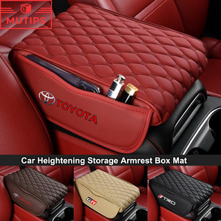 Toyota GR TRD Xe Tay Hộp Thảm Hộp Bảo Quản Ô Tô Da Tay Đệm Miếng Lót Cho Wigo Vios Rush Innova Hilux Raize Avanza Fortuner HiAce Yaris Corolla Altis Agya Veloz RAV4 Camry