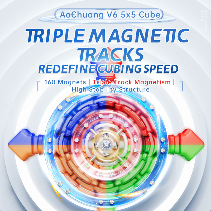 Moyu AoChuang V6 5x5 Cube Ball Từ Khối Lập Phương Đơn Kép Ba UV Cube AoChuang WRM V6 5x5x5 Đồ Chơi Fidget Chuyên Nghiệp
