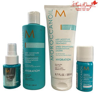 Combo gội xả dưỡng ẩm và gôm xịt toàn diện Moroccanoil Airy 250ml/200ml/30ml 