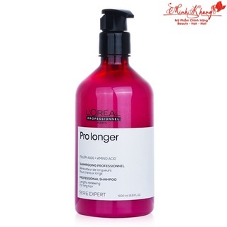 Dầu gội giảm gãy rụng, dưỡng dài và dày tóc L'oréal Serie Expert Pro Longer Shampoo 500ml 