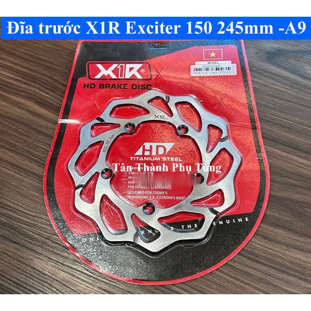 Đĩa trước X1R Exciter 150 5 lỗ-245mm chính hãng gắn như zin ( A9 F245mm)