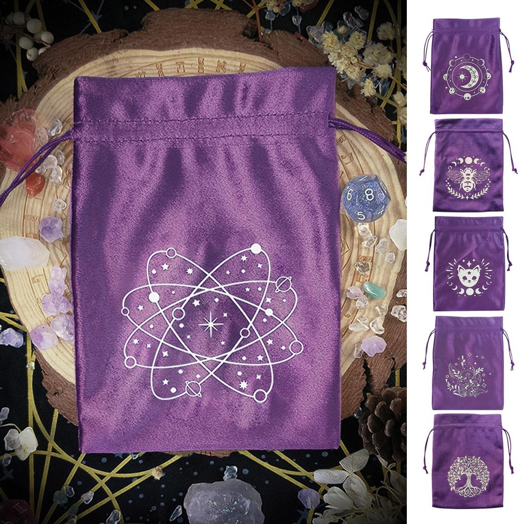Túi đựng thẻ bài Tarot Túi đựng đồ trang sức dây rút Túi đựng Tarot & Túi xúc xắc Thẻ Oracle Túi đựn