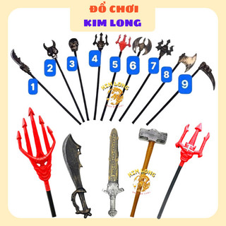 CÂY LƯỠI HÁI - ĐAO QUAN CÔNG - 3 CHĨA - ĐINH BA - RÌU - BUA PHỤ KIỆN TRANG TRÍ TRANG PHỤC HÓA TRANG HALLOWEEN ẢNH THẬT