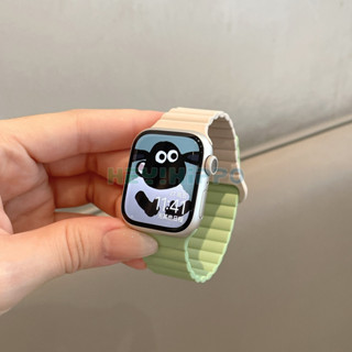 Dây đeo đồng hồ thu hút từ tính bằng silicon cho iwatch S10 46mm 42mm Dây đeo đồng hồ khối màu cho iwatch series 10 9 8 7 6 5 4 3 se3 Ultra2 49mm 45mm 41mm 44mm 40mm 38mm