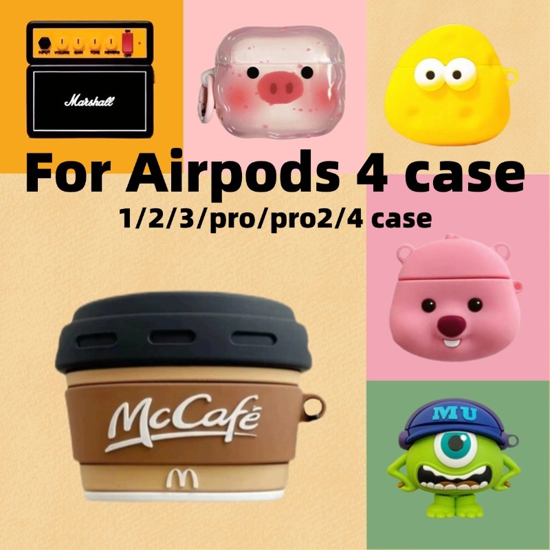 Dành cho vỏ AirPods 4 / Vỏ AirPods pro / Pro2 Vỏ hoạt hình 1 / 2 / 3 cho AirPods Pro2 / 4 cho vỏ inP