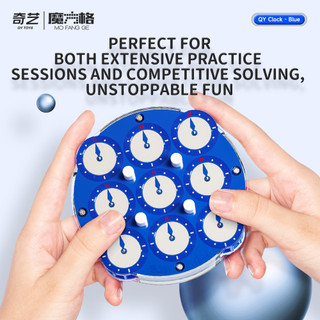 QiYi Clock Magnetic Speed Cube Blue/Black