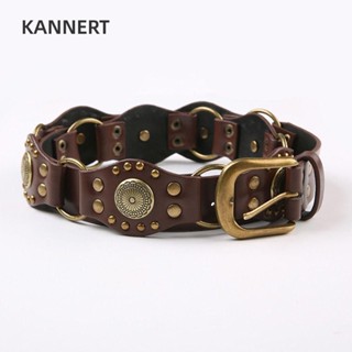  Thắt Lưng KANNERT Grommet Da PU Vintage Đinh Tán Thắt Lưng Cinch Thời Trang Gothic Steampunk Rộng y2k Thắt Lưng Nữ Nữ 