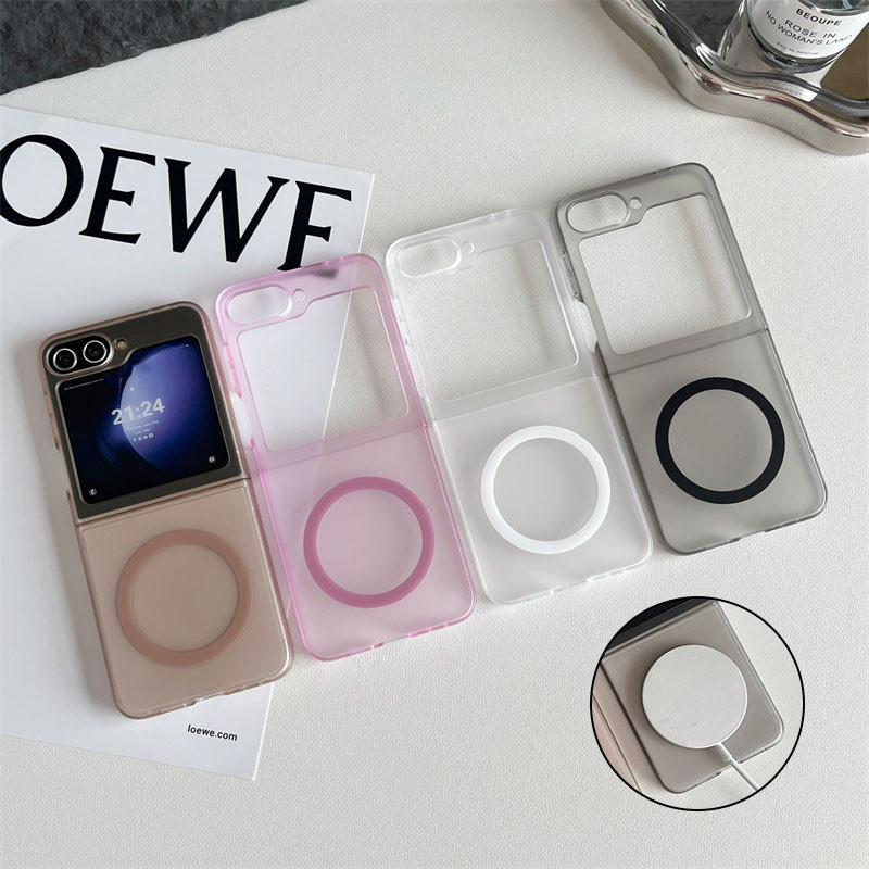 Ốp từ tính mờ mờ mỏng cho Samsung Galaxy Z Flip 7 Z Flip 6 Z Flip 5 Z Flip 4 Z Flip 3 Ốp điện thoại 