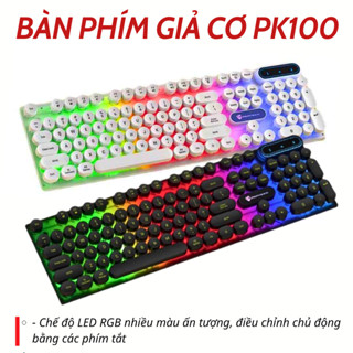 [FBS] Bàn phím máy tính gaming giả cơ YINDIAO PK100 có dây nút tròn Led RGB chuyên chơi game và làm việc văn phòng