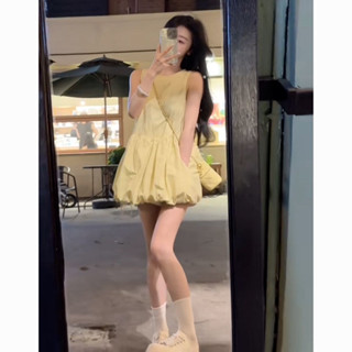  Váy Liền Thân Bồng Bềnh Dáng Ngắn Thiết Kế Nhẹ Nhàng Gợi Cảm Dáng Trái Bí Siêu Xinh 