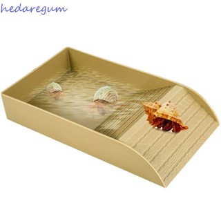 Đĩa tắm rùa HEDAR, chống trượt với bể bơi bò sát Ramp, Phụ kiện rùa Hộp đựng thức ăn bò sát bằng nhựa