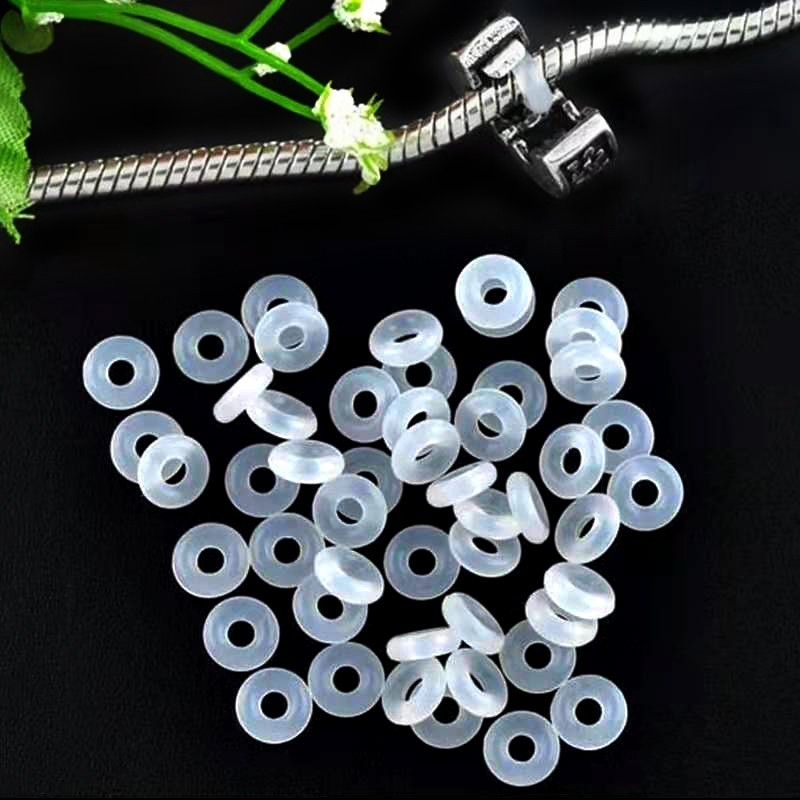 50 / 100 Chiếc Nút Chặn Cao Su Cho Vòng Tay Pandora Charm Nút Chặn Silicon Cho Pandora Charms