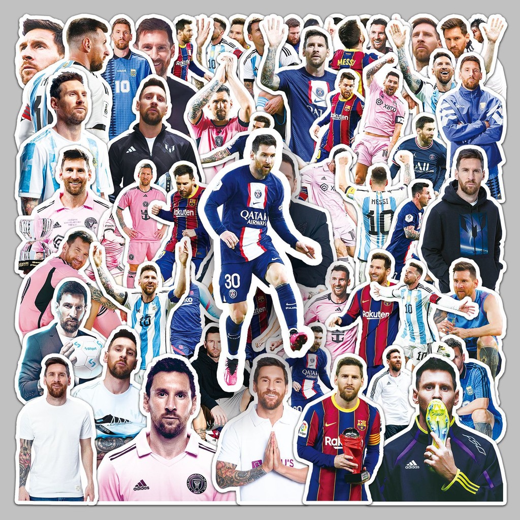 50 Tờ Messi Dán Bóng Đá Thể Thao Ngôi Sao Messi Chống Nước Trang Trí Cốc Nước Ốp Lưng Điện Thoại Máy