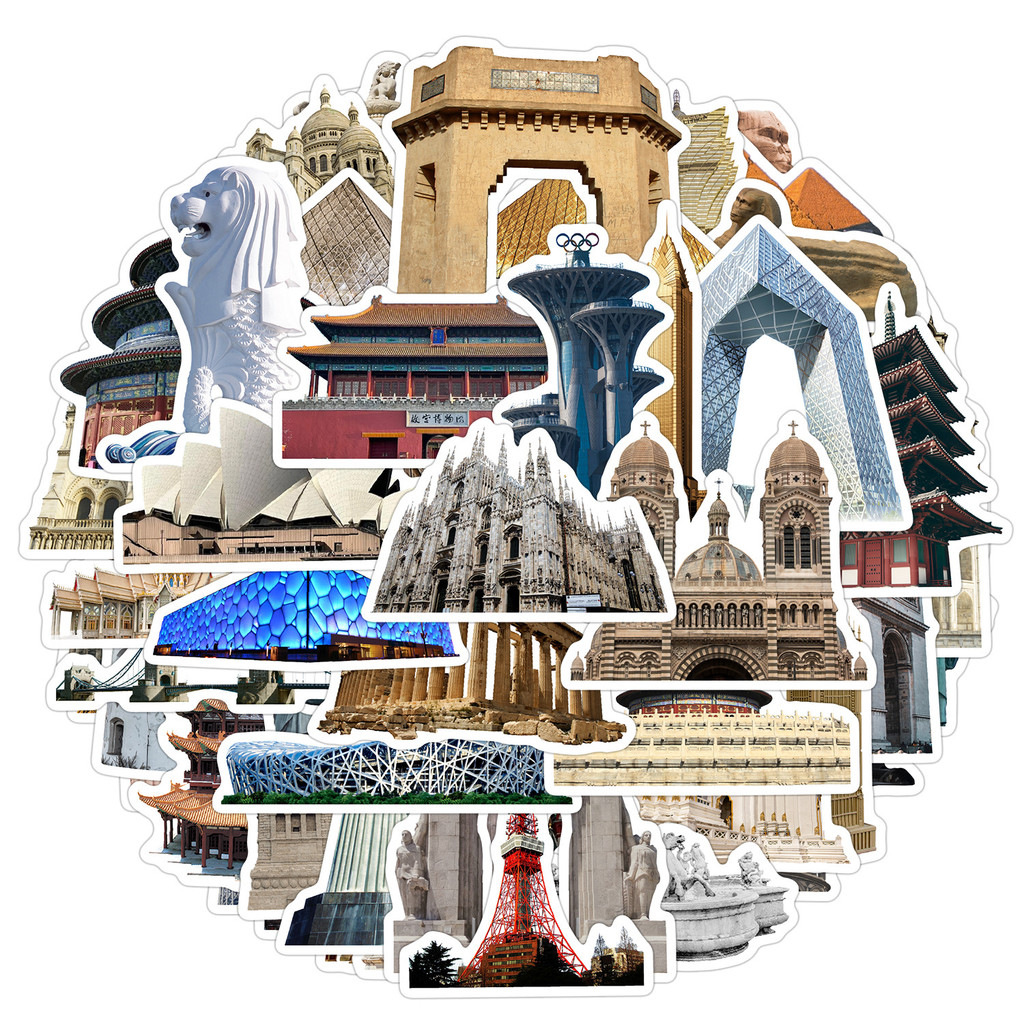 Miếng Dán Thẩm Mỹ 50 Chiếc Cột Mốc Chống Thấm Nước Dán Dễ Thương Cho Miếng Dán Điện Thoại Miếng Dán 