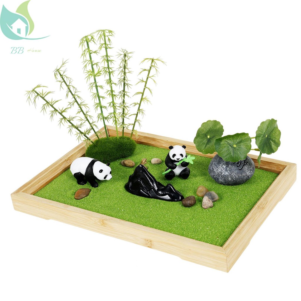 Panda Zen Gardens Mồi Trang Trí Thư Giãn Mini Zen Garden Kit Cho Bàn Văn Phòng SHOPQJC6187